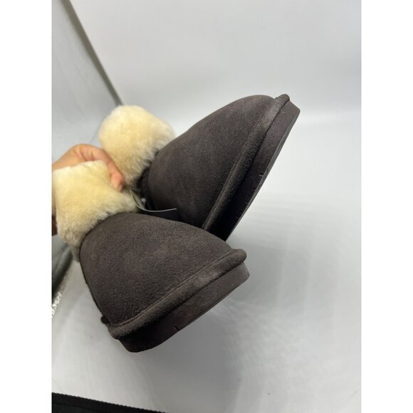 New! Bearpaw Abby Youth Chocolate Boots Size 5 M With Faux Fur Collar & Adjustab - Picture 8 of 9